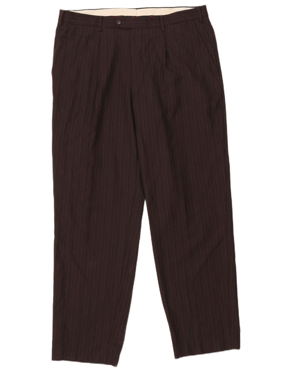 Spodnie garniturowe męskie Pierre Cardin IT 54 2XL W36 L31 Brązowe prążki