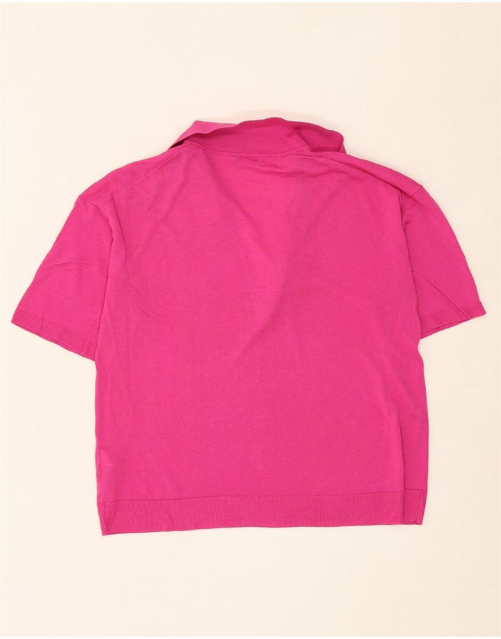 MASSIMO DUTTI Womens Polo Neck Jumper Sweater UK 14 Medium Pink Vintage Massimo Dutti and Second-Hand Massimo Dutti from Messina Hembry 