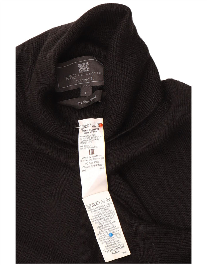 Marks & Spencer Damski sweter z golfem UK 16, duży, czarny
