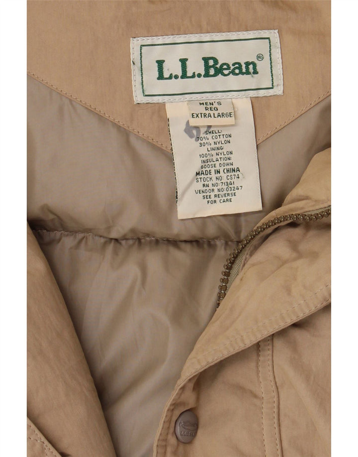 Męski ocieplany płaszcz L.L.Bean UK 42 XL, beżowa bawełna