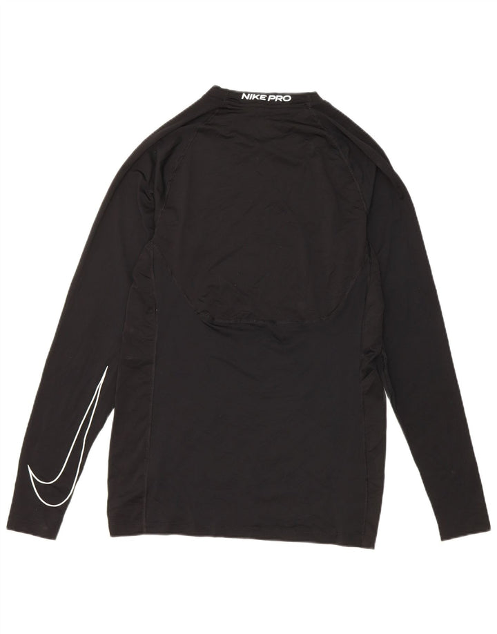 Męska koszulka Nike Dri Fit Slim z długim rękawem, mały, czarny poliester