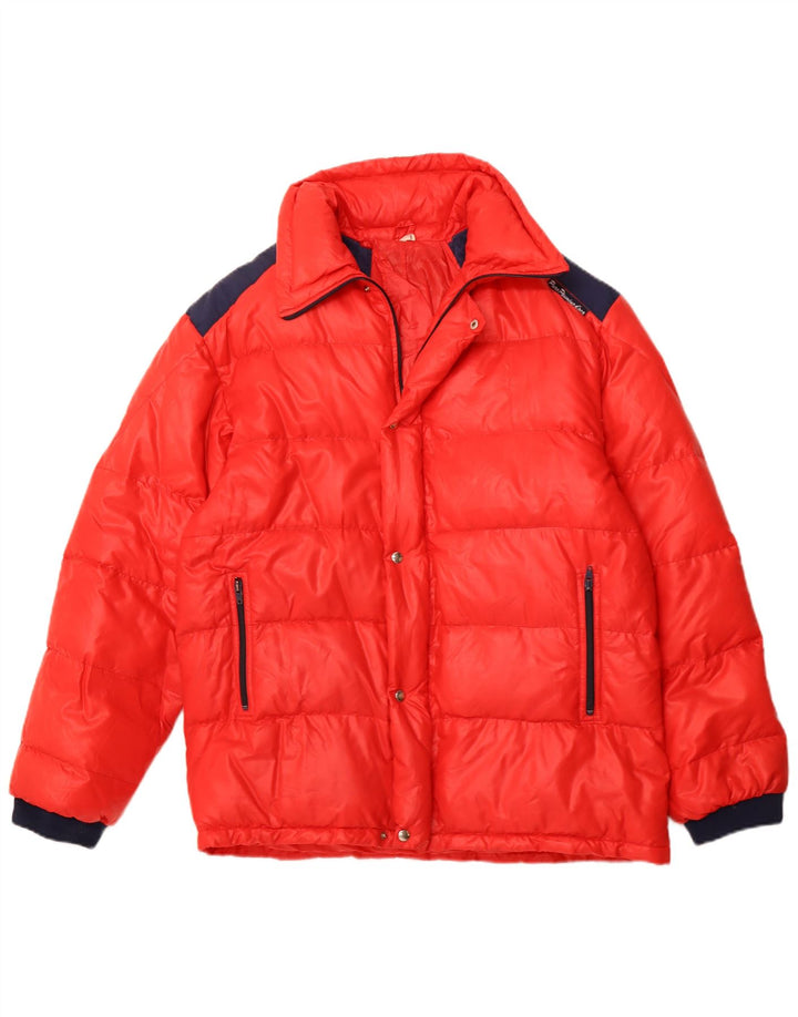 Męska ocieplana kurtka VINTAGE UK 40, duża, czerwona, poliamidowa