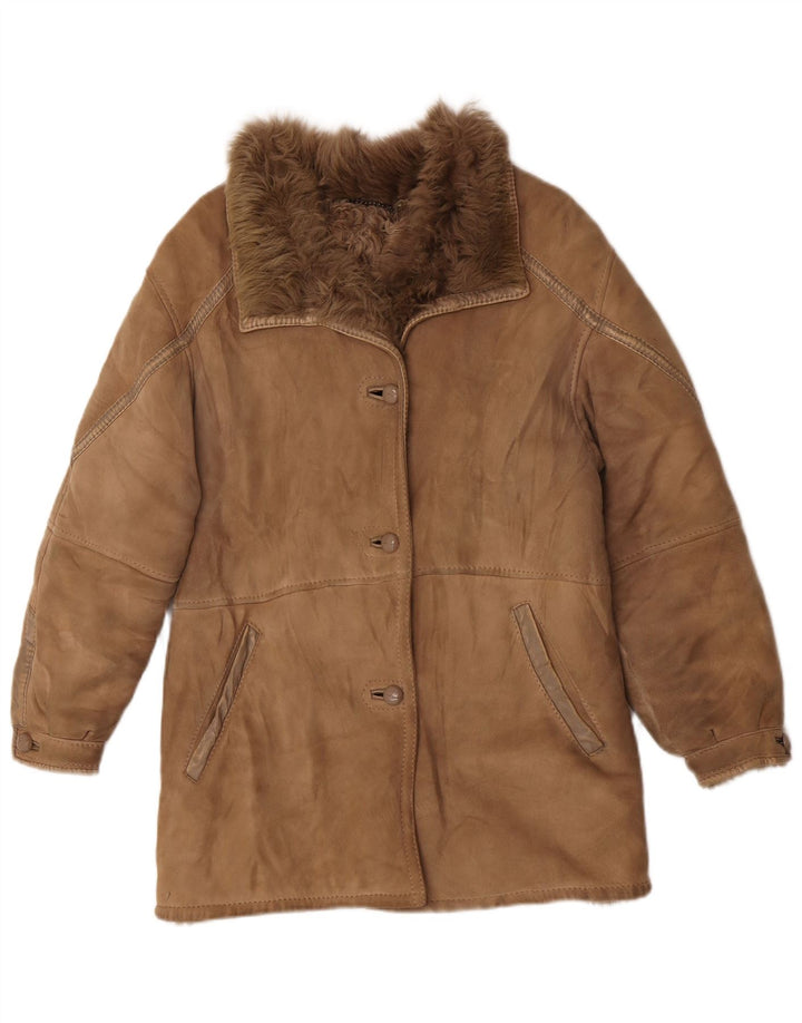 Vintage damska kurtka Shearling IT 44 Średni Beżowy Shearling