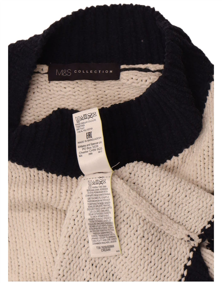 Marks & Spencer Damski sweter z golfem UK 14 Średni biały