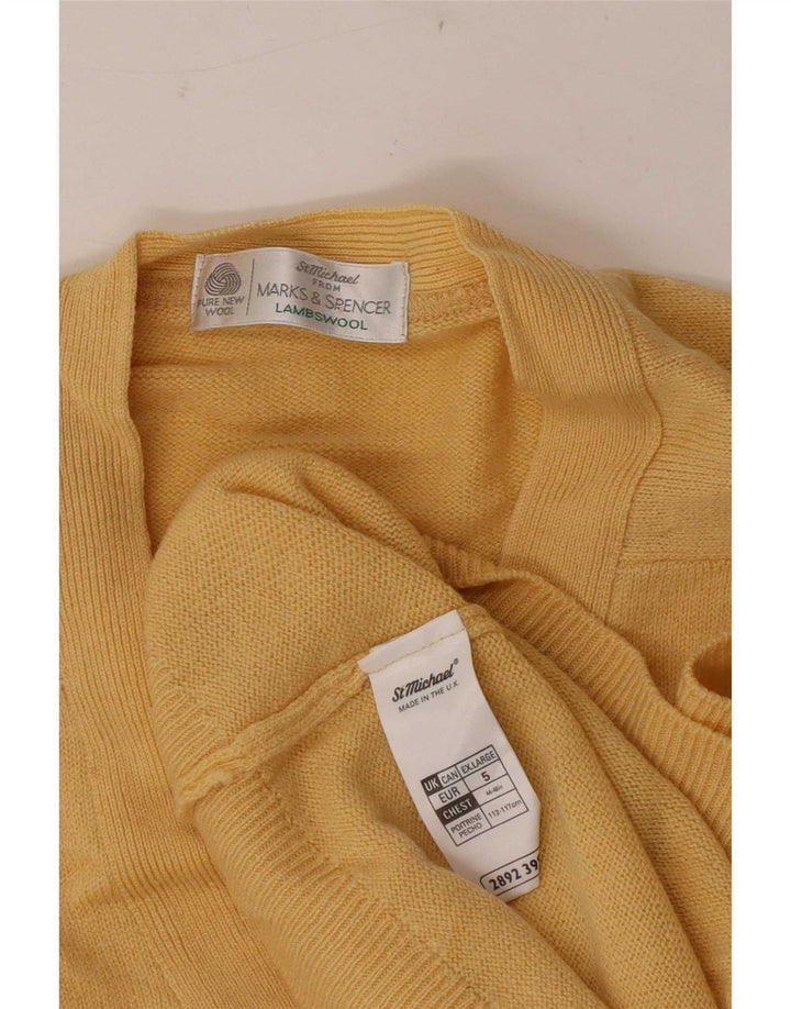 Marks & Spencer Męski sweter rozpinany XL Żółta dziewicza wełna
