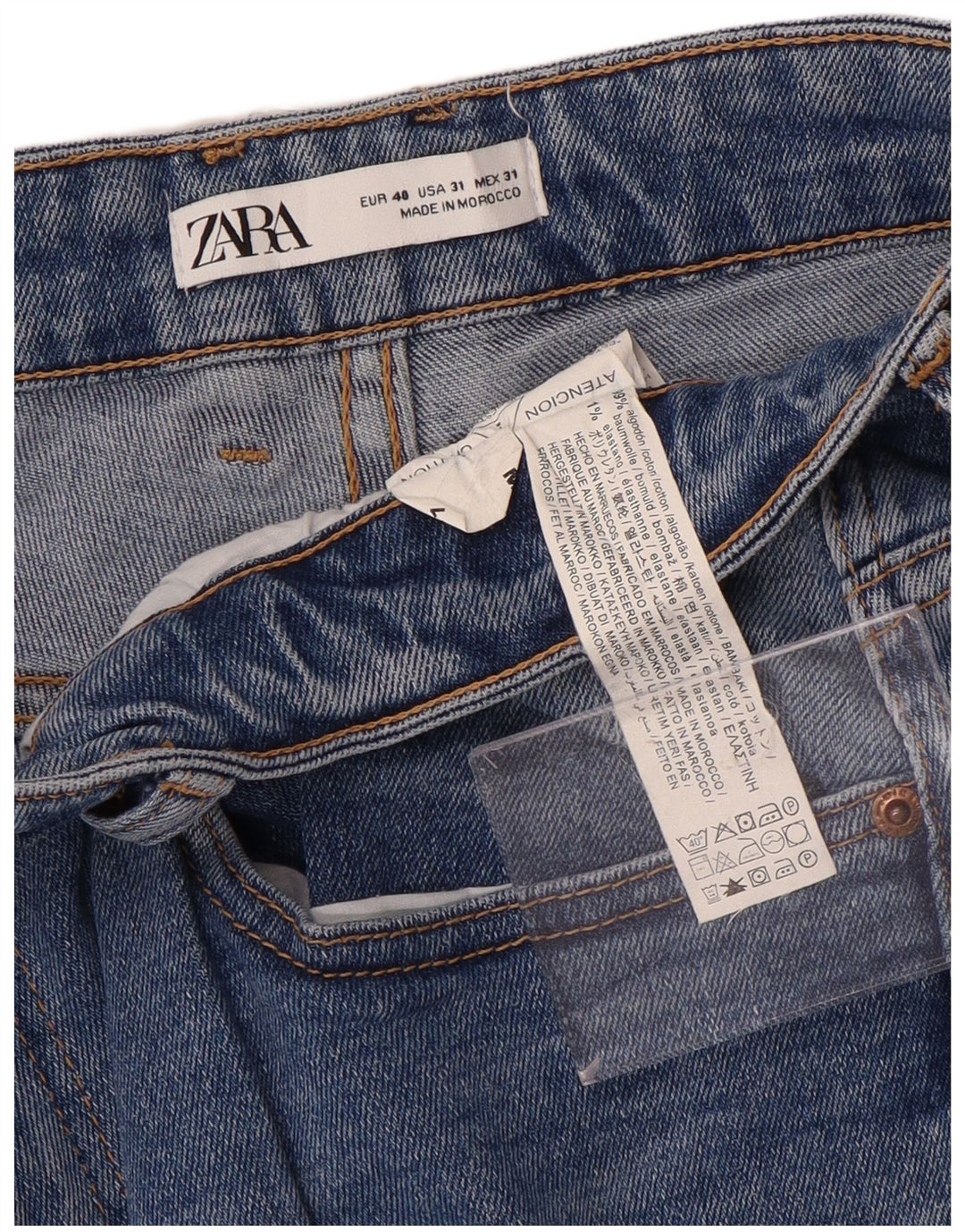 Męskie spodenki jeansowe Zara EU 40 Medium W31, niebieska bawełna