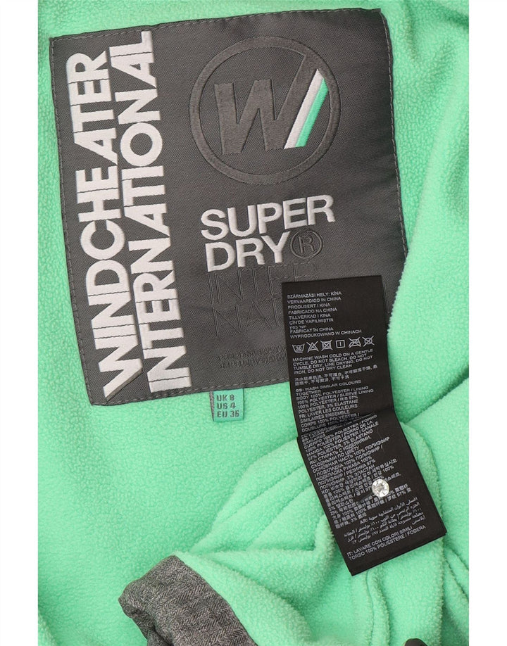 SUPERDRY Damska kurtka wiatrówka The Windcheater Graphic UK 8 Small Grey