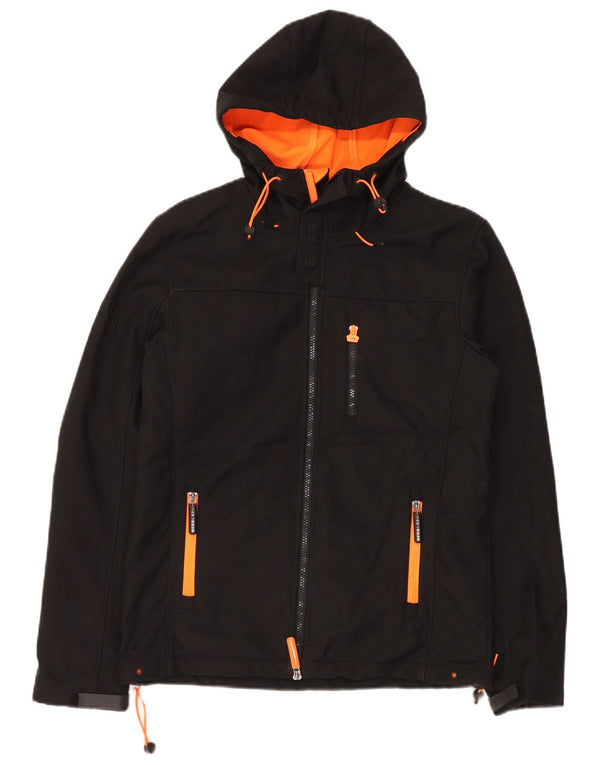 SUPERDRY Mens The Windtrekker Hooded Windbreaker Jacket UK 38 Medium Black