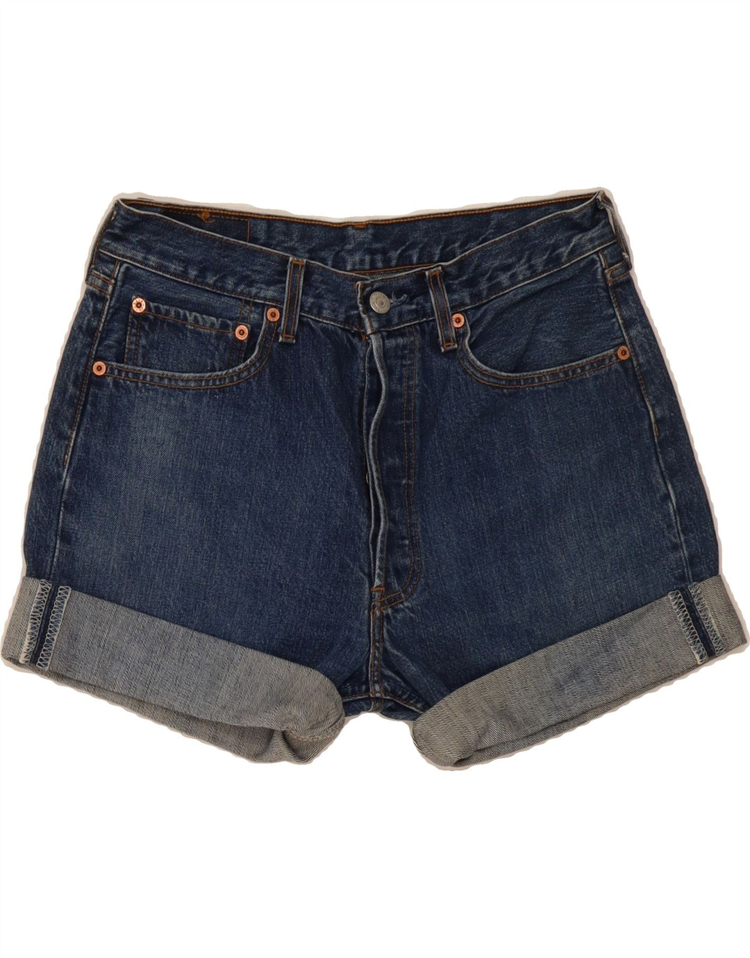 LEVI'S Womens 501 Denim Shorts W32 Medium Blue Cotton Vintage Levi's and Second-Hand Levi's from Messina Hembry 