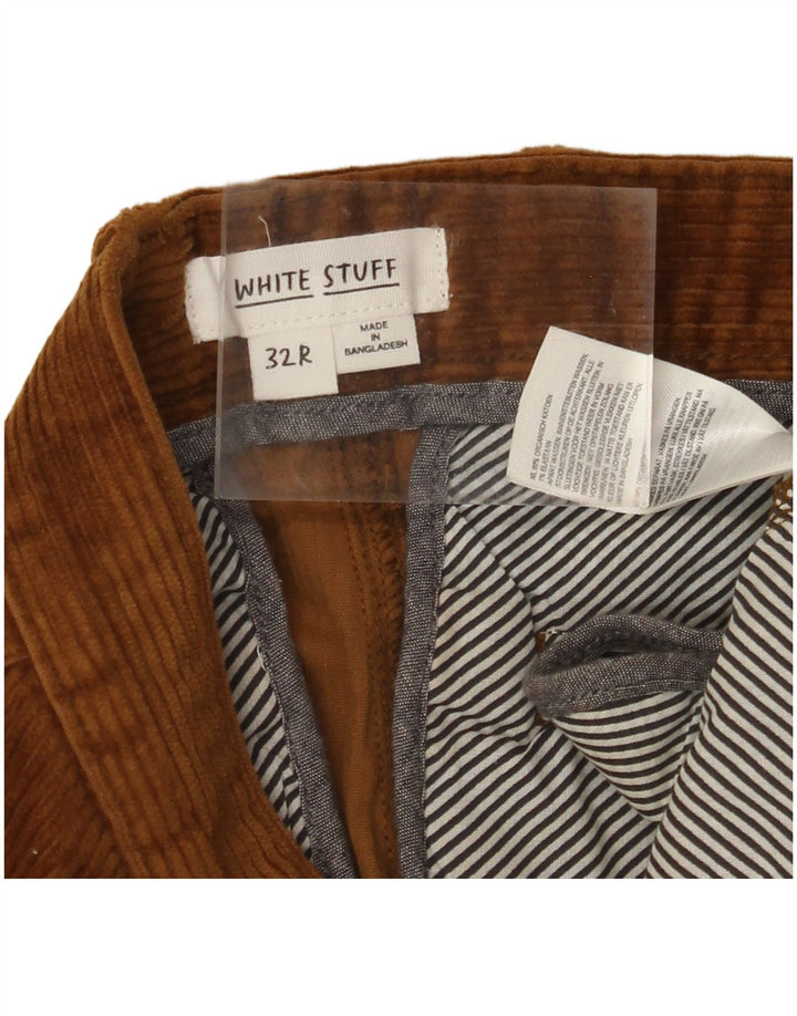 WHITE STUFF Męskie wąskie spodnie sztruksowe W32 L29 Brązowa bawełna