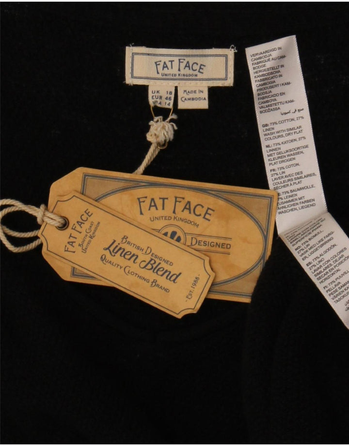 Bluzka damska Fat Face Top UK 18 XL, czarna bawełna