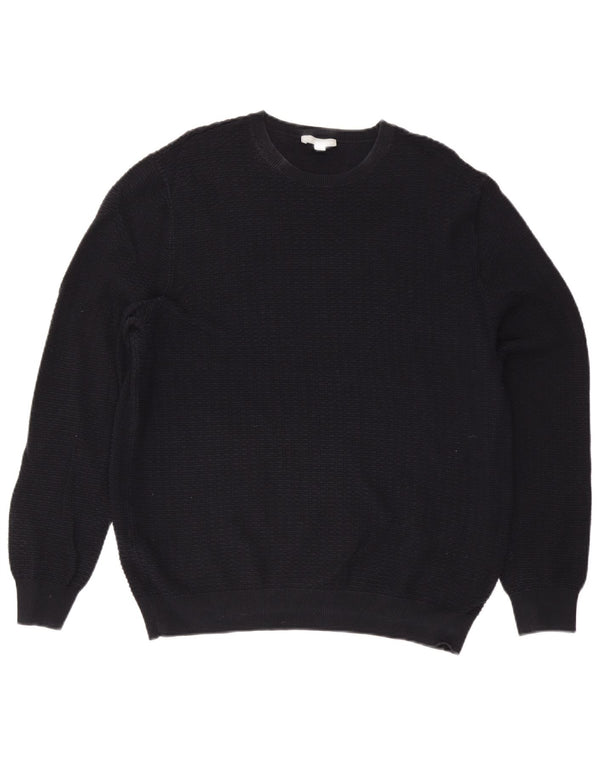 Cos Mens Crew Neck Jumper Sweater XL Navy Blue Cotton