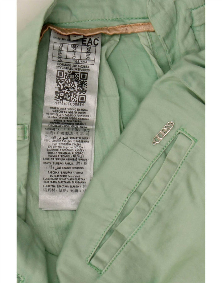 Damskie spodenki Chino Guess W28 Średniozielona bawełna