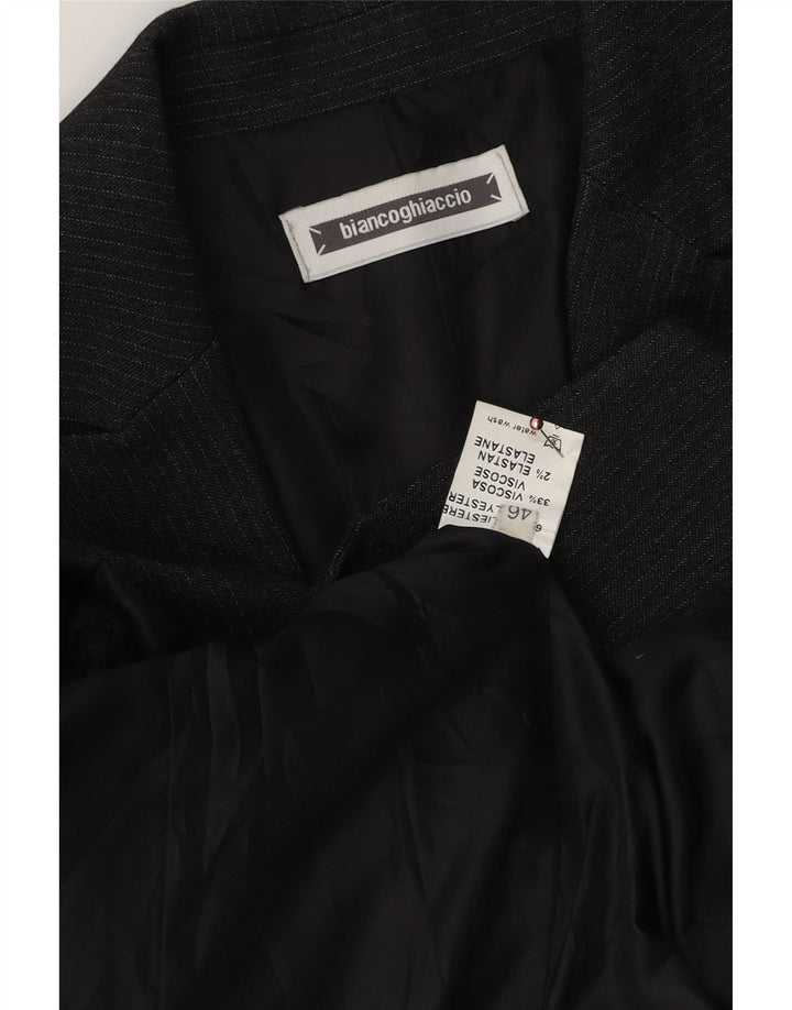 BIANCOGHIACCIO Damska marynarka zapinana na 1 guzik IT 46, duże szare prążki