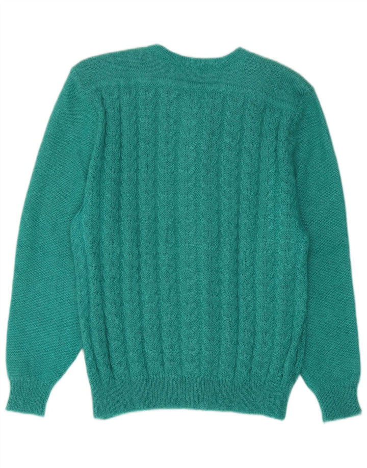 Sweter damski w stylu vintage IT 44 Średni zielony moher