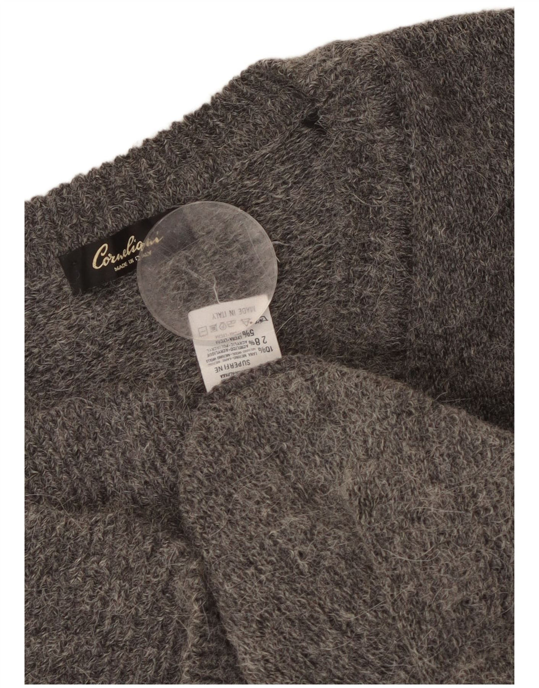 CORNELIANI Męski podkoszulek bez rękawów 2XL Szara wełna alpaki