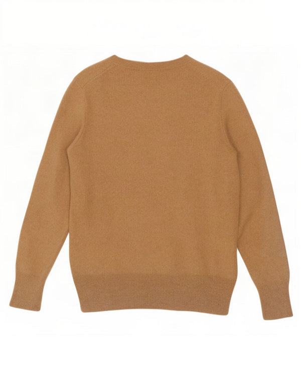 Marks & Spencer Damski sweter z okrągłym dekoltem UK 14, duży, brązowy, geometryczny