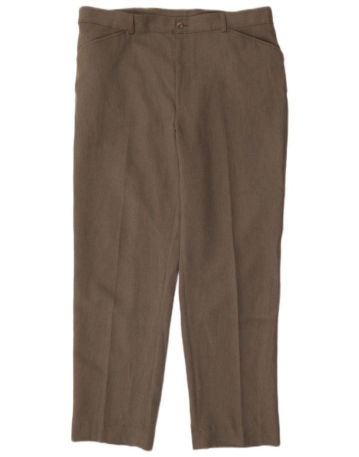 Męskie proste spodnie codzienne Farah W38 L31 Khaki Poliester