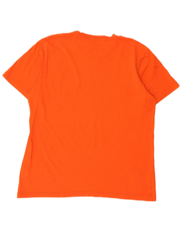 Męski T-shirt z grafiką Trussardi, XL, pomarańczowy, bawełniany