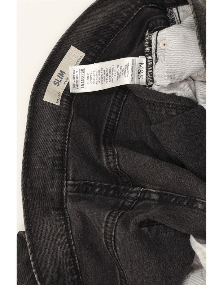 Marks & Spencer Męskie jeansy slim W36 L31 Szara bawełna