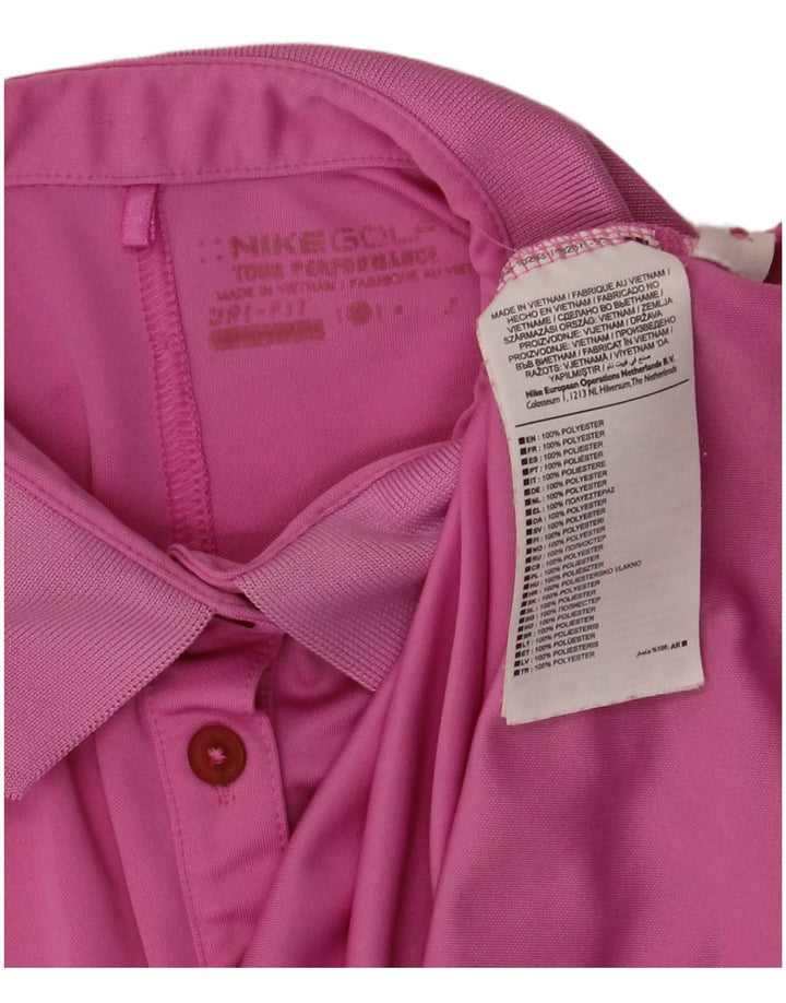Damska koszulka polo NIKE Dri Fit UK 12, średni różowy poliester