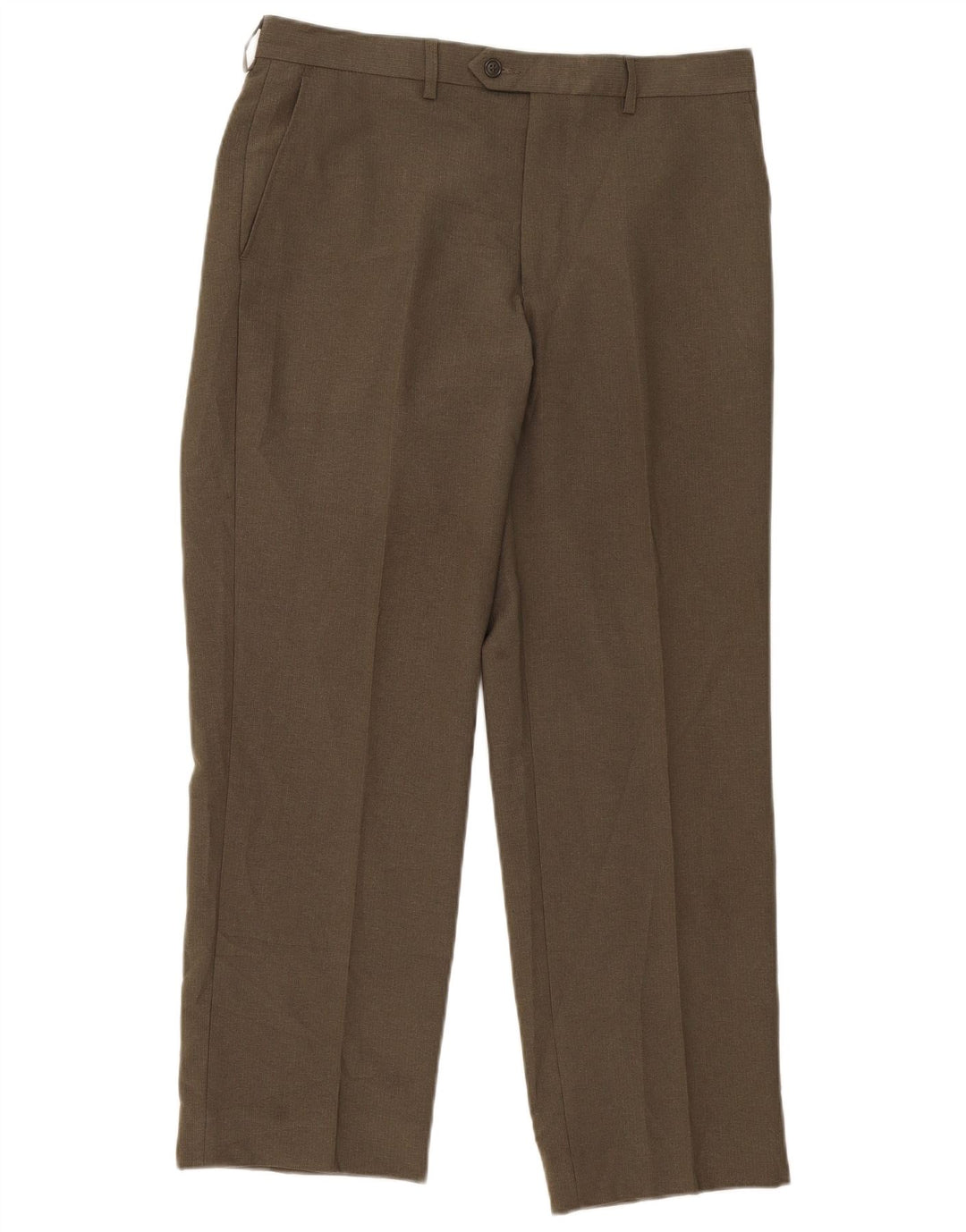 Marks & Spencer Męskie proste spodnie garniturowe W34 L31 Khaki Poliester