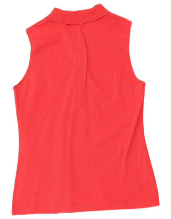 Damska koszulka polo bez rękawów LACOSTE, rozmiar 42, duża, czerwona bawełna