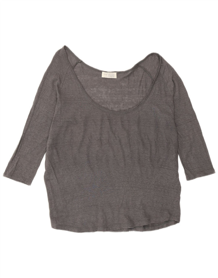 Top damski Zara z rękawem 3/4, UK 16, duży, szary