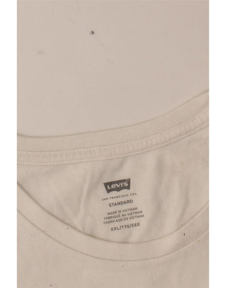 LEVI'S Mens Standard T-Shirt Top 2XL White Cotton Vintage Levi's and Second-Hand Levi's from Messina Hembry 