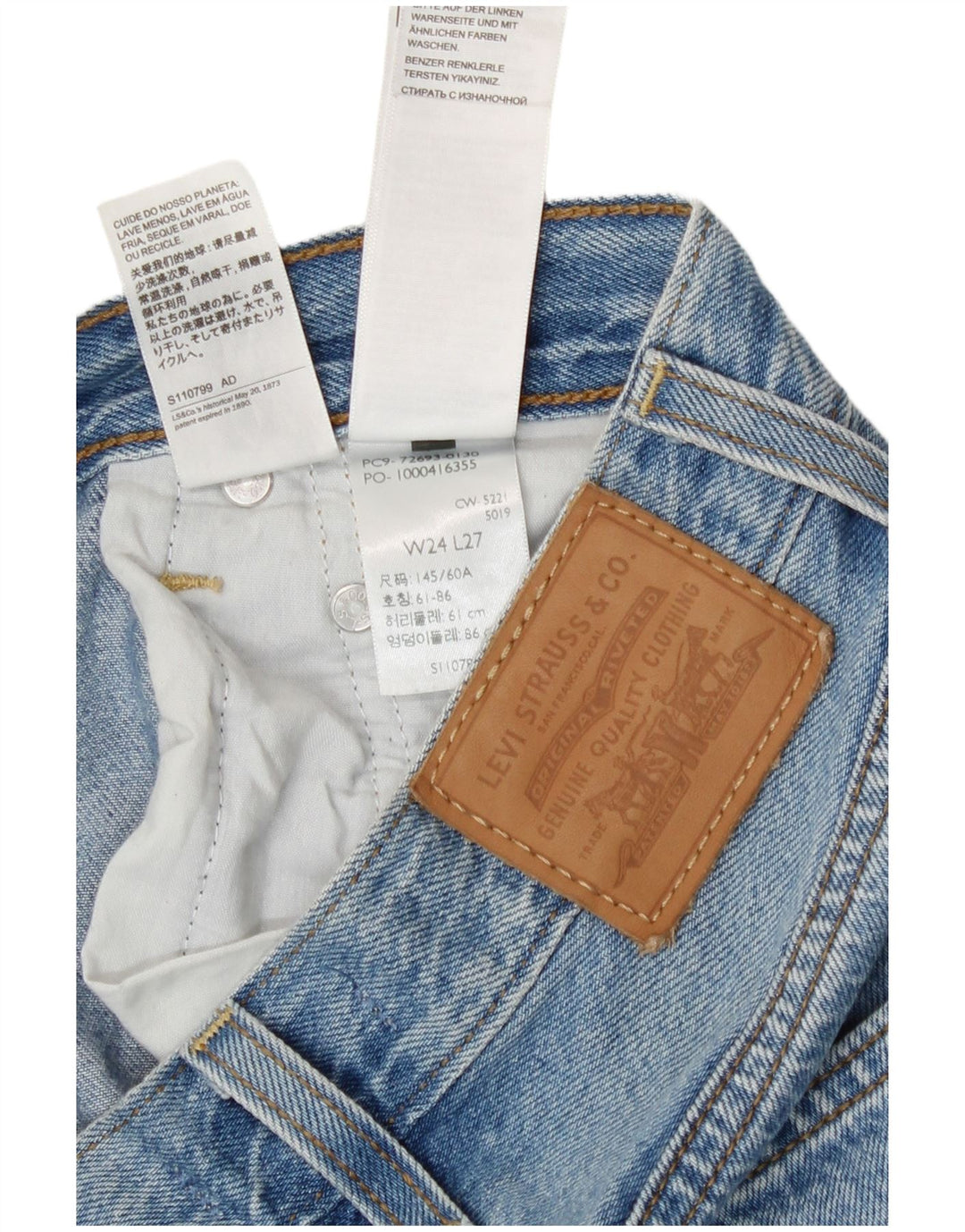 Damskie jeansy Levi's Ribcage Straight W24 L27 Niebieskie bawełniane