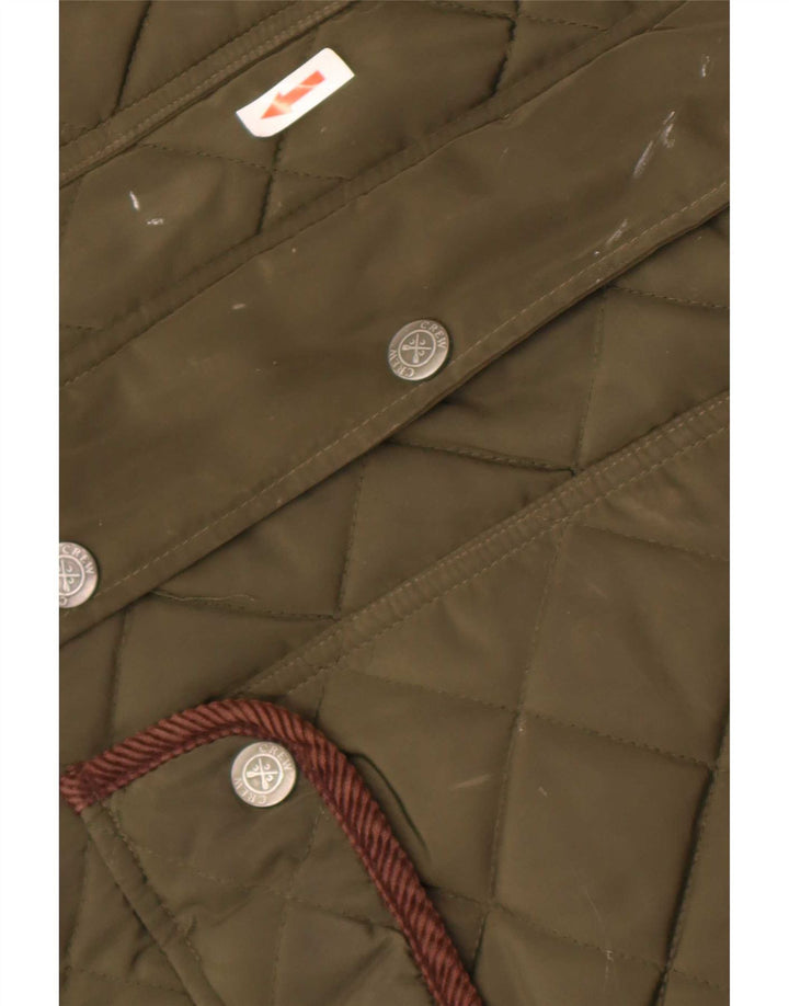 Crew Clothing Męska pikowana kurtka UK 38, średni zielony poliester