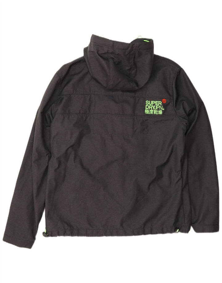 Męska kurtka przeciwdeszczowa z kapturem Superdry Windtrekker UK 44 2XL Szary poliester