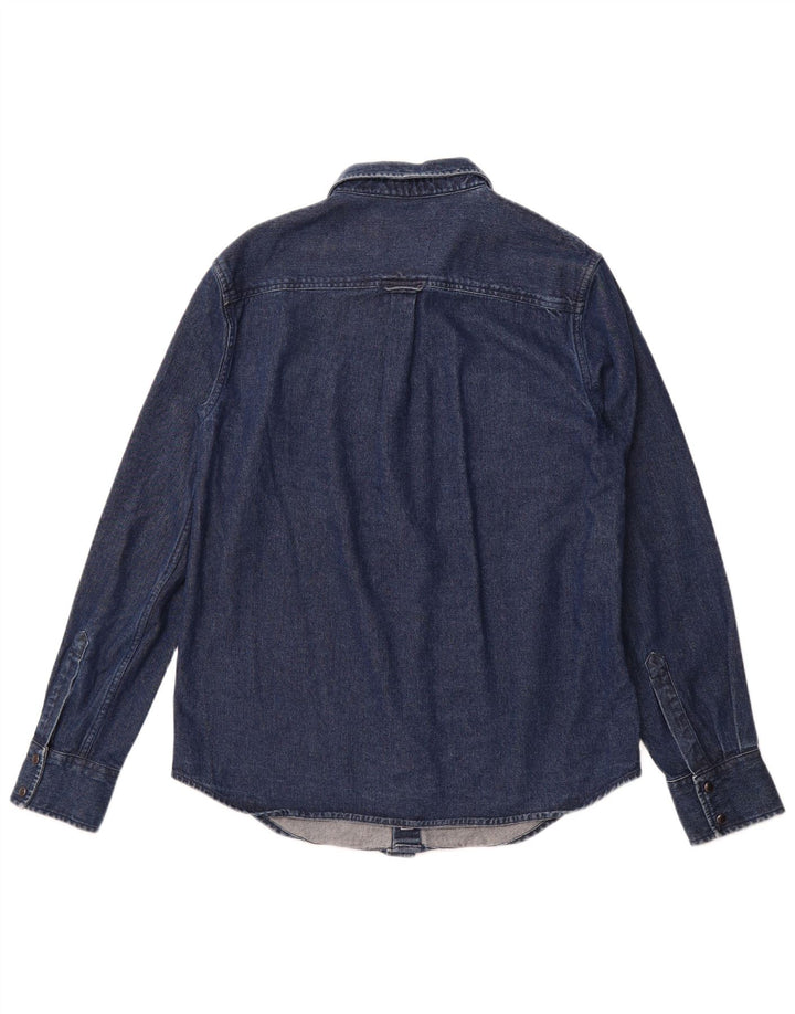 SUPERDRY Męska koszula dżinsowa, duża, granatowa, bawełniana