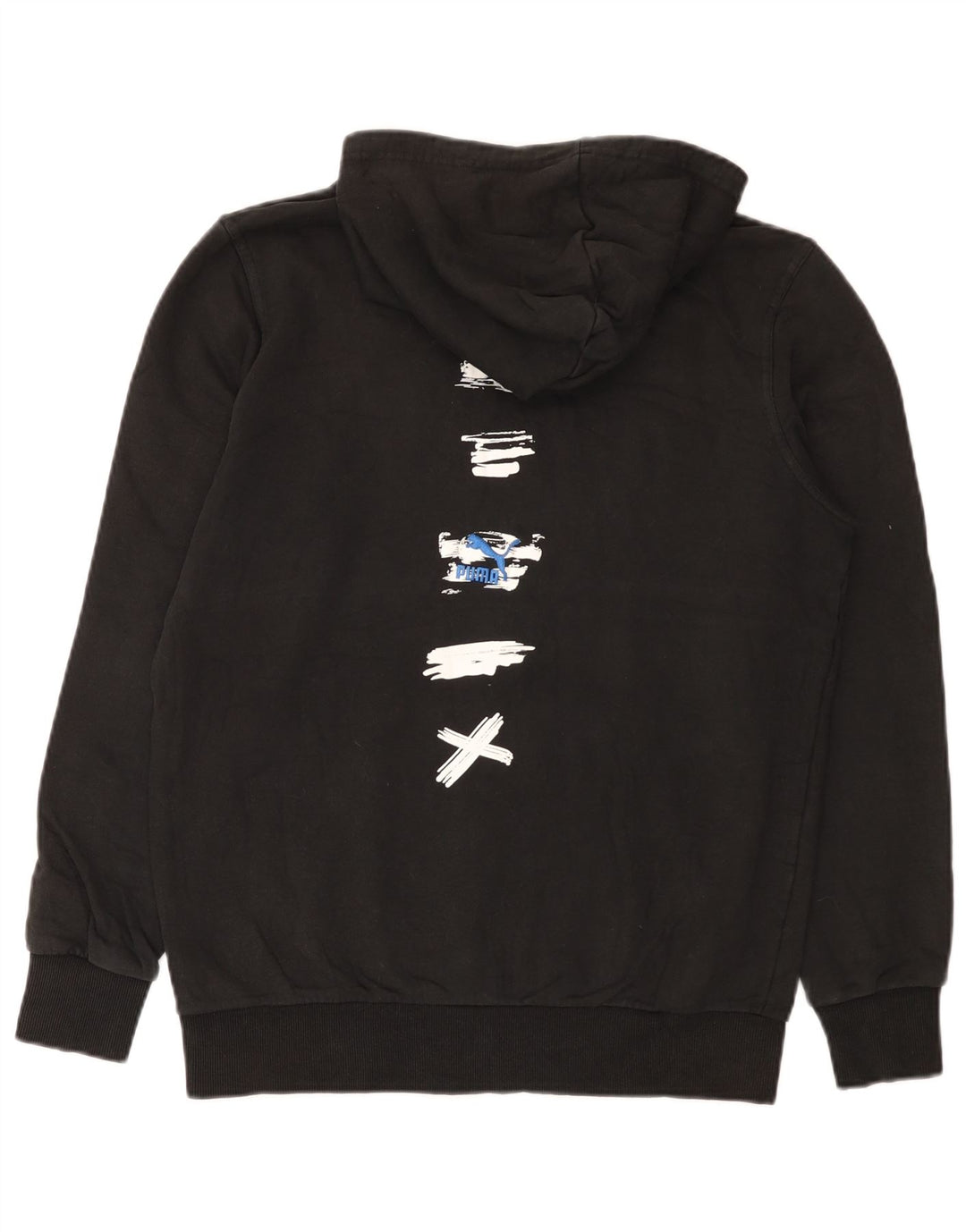 Męski sweter z kapturem Puma z grafiką, średni czarny, bawełniany
