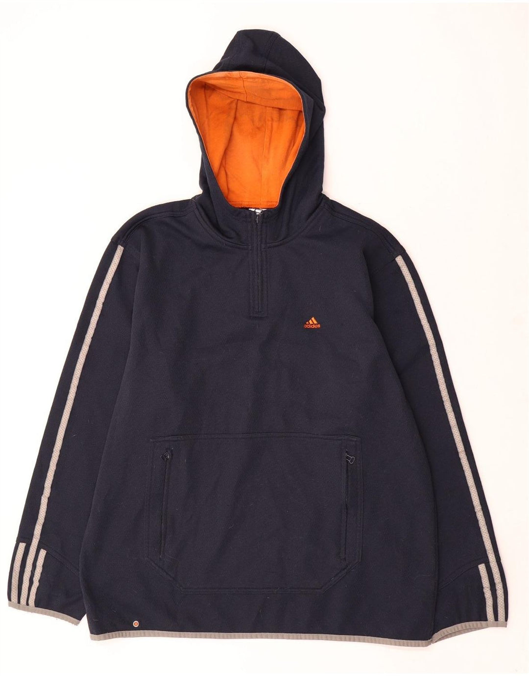 Męska bluza z kapturem i zamkiem błyskawicznym Adidas, średni granatowy poliester