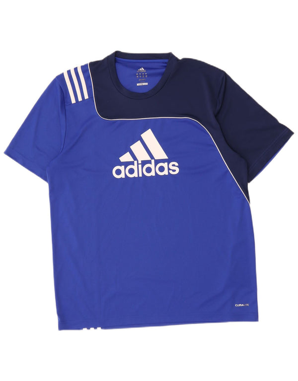 Adidas Męska koszulka Climalite Graphic Top UK 44/46 Duży niebieski blok kolorów