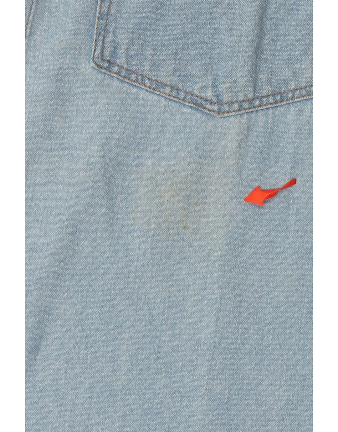 Męska koszula dżinsowa w stylu vintage, średnia niebieska bawełna