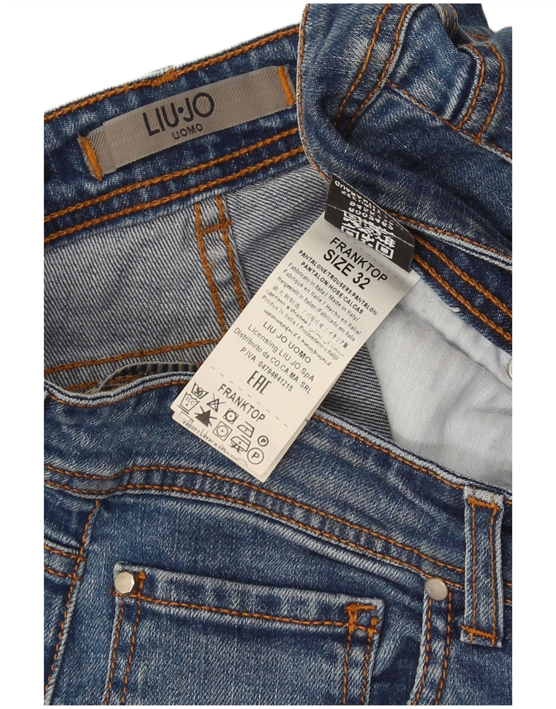 Liu Jo Męskie Franktop Slim Jeans W32 L28 Niebieskie bawełniane