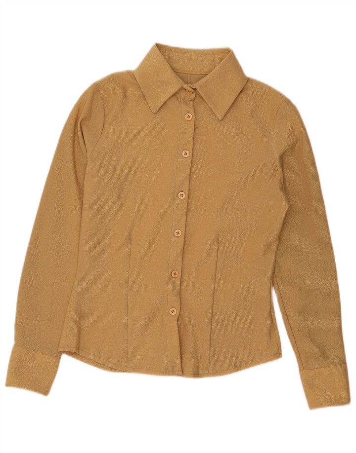 Koszula damska vintage UK 10 Small Gold Poliester