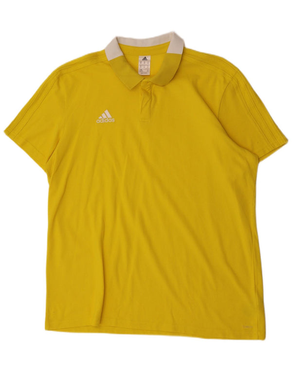Męska koszulka polo Adidas 2XL Żółta bawełna