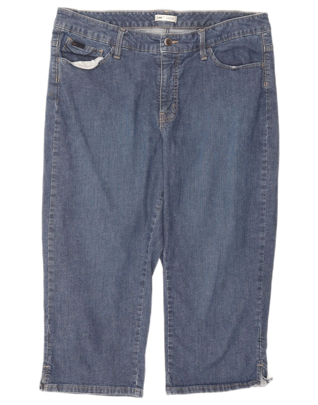 Damskie jeansy Lee Capri W34 L18 Niebieskie bawełniane