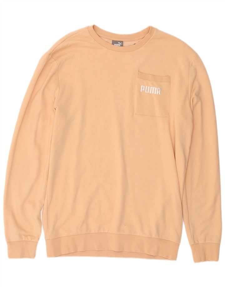 Damski sweter oversize PUMA UK 14, średni żółty, bawełniany
