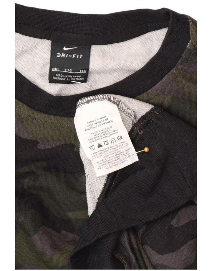 Damska bluza dresowa Nike Dri Fit Oversized UK 20 2XL Szary kamuflaż