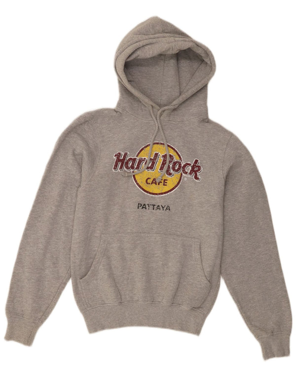 Damska bluza z kapturem Pattaya Hard Rock Cafe UK 10, mała, szara nakrapiana