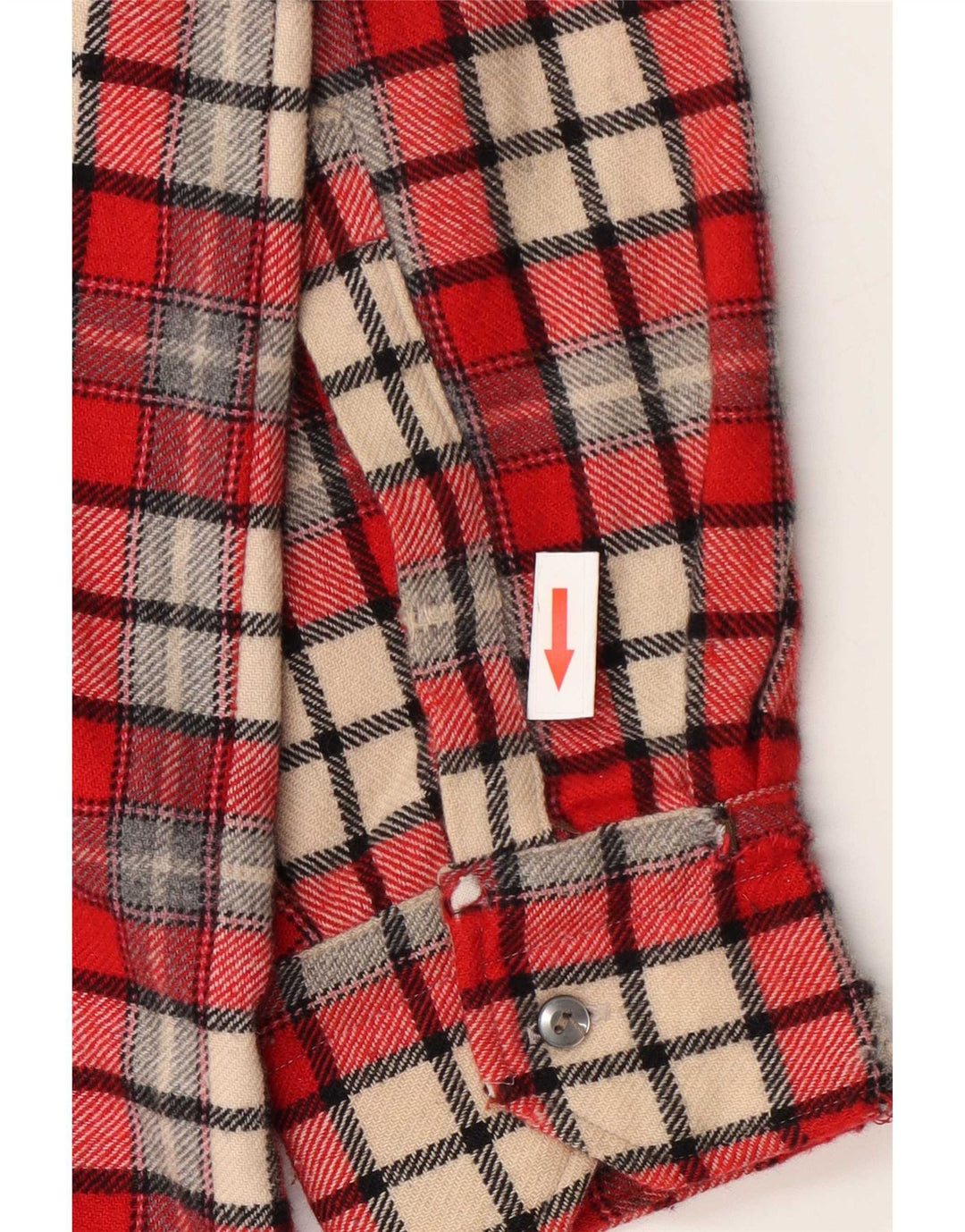 Vintage męska koszula flanelowa XL, wełniana w czerwoną kratę