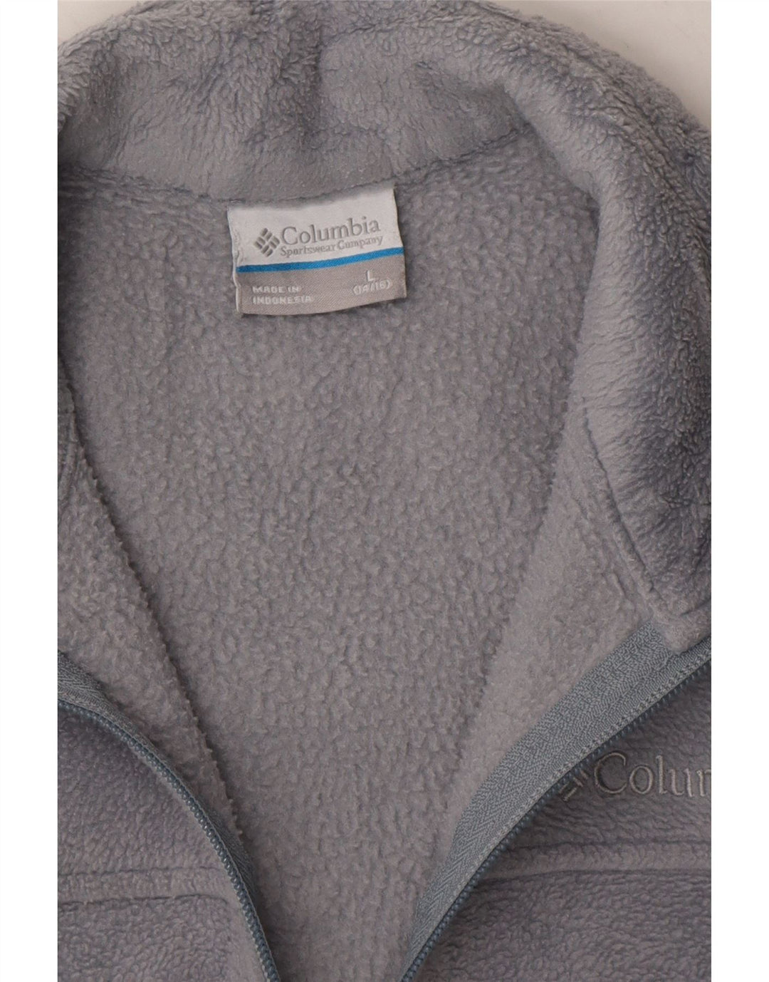 COLUMBIA Girls Fleece Jacket 14-15 Years Large Grey Polyester Vintage Columbia and Second-Hand Columbia from Messina Hembry 