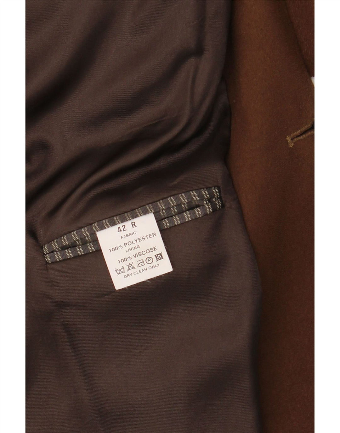 Męska marynarka zapinana na 3 guziki ROBBIE UK 42 XL, brązowy poliester