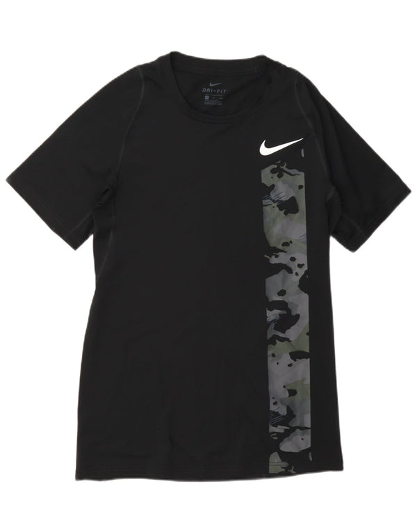 Męski T-shirt z grafiką Nike Dri Fit, mały, czarny kamuflaż, poliester