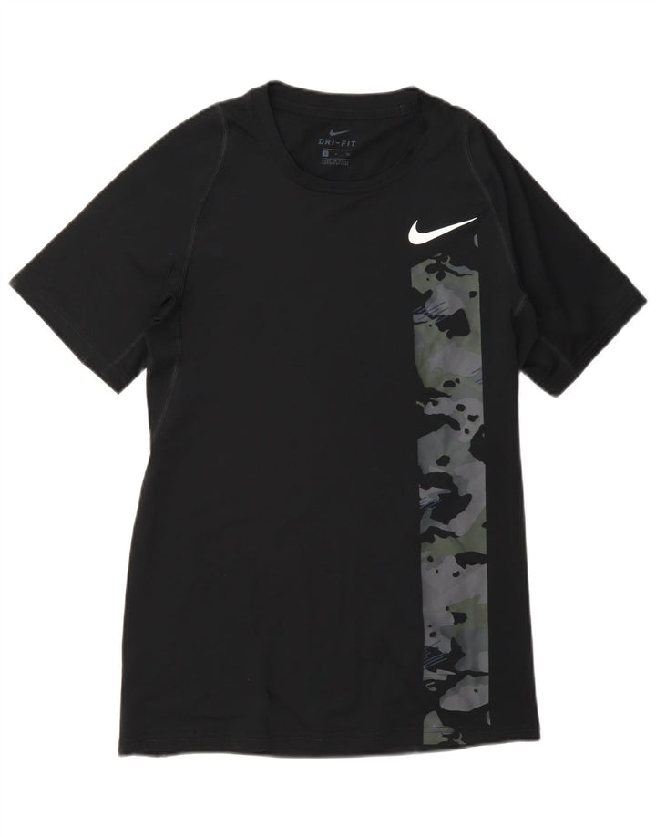 Męski T-shirt z grafiką Nike Dri Fit, mały, czarny kamuflaż, poliester