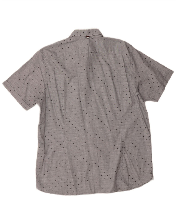 Koszula męska z krótkim rękawem Ted Baker, rozmiar 5 XL, szara, bawełniana w cętki